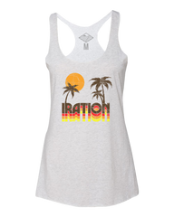 Women's Retro Palm Tank (Vintage White)