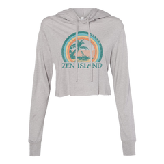 Women's Zen Island Crop Hoodie (Heather Gray)