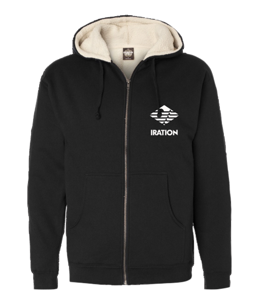 Logo Sherpa Zip Hoodie (Black)