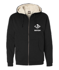 Logo Sherpa Zip Hoodie (Black)