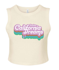 Women’s California Dreams Baby Rib Crop Tank (Cream)