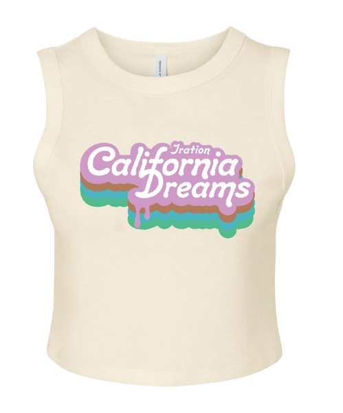 California Dreams Baby Rib Crop Tank - Natural