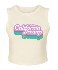 Women’s California Dreams Baby Rib Crop Tank (Cream)