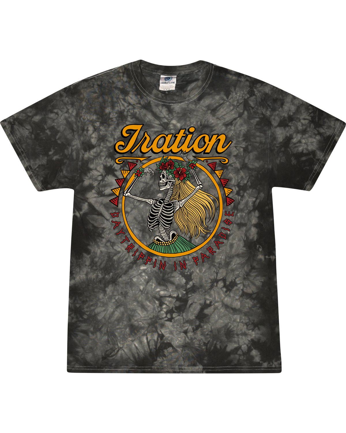 Grateful Hula Tee (Black Tie Dye)