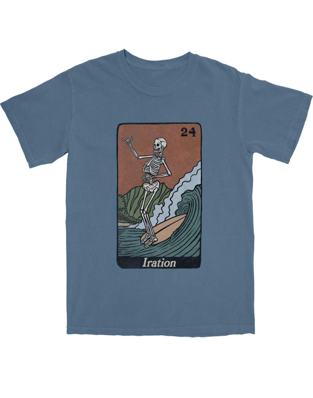 Skeleton Surfer Tee (Slate Blue)