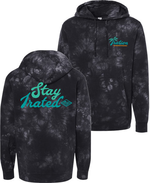 Stay Irated Tie Dye Hoodie (Black & Grey)