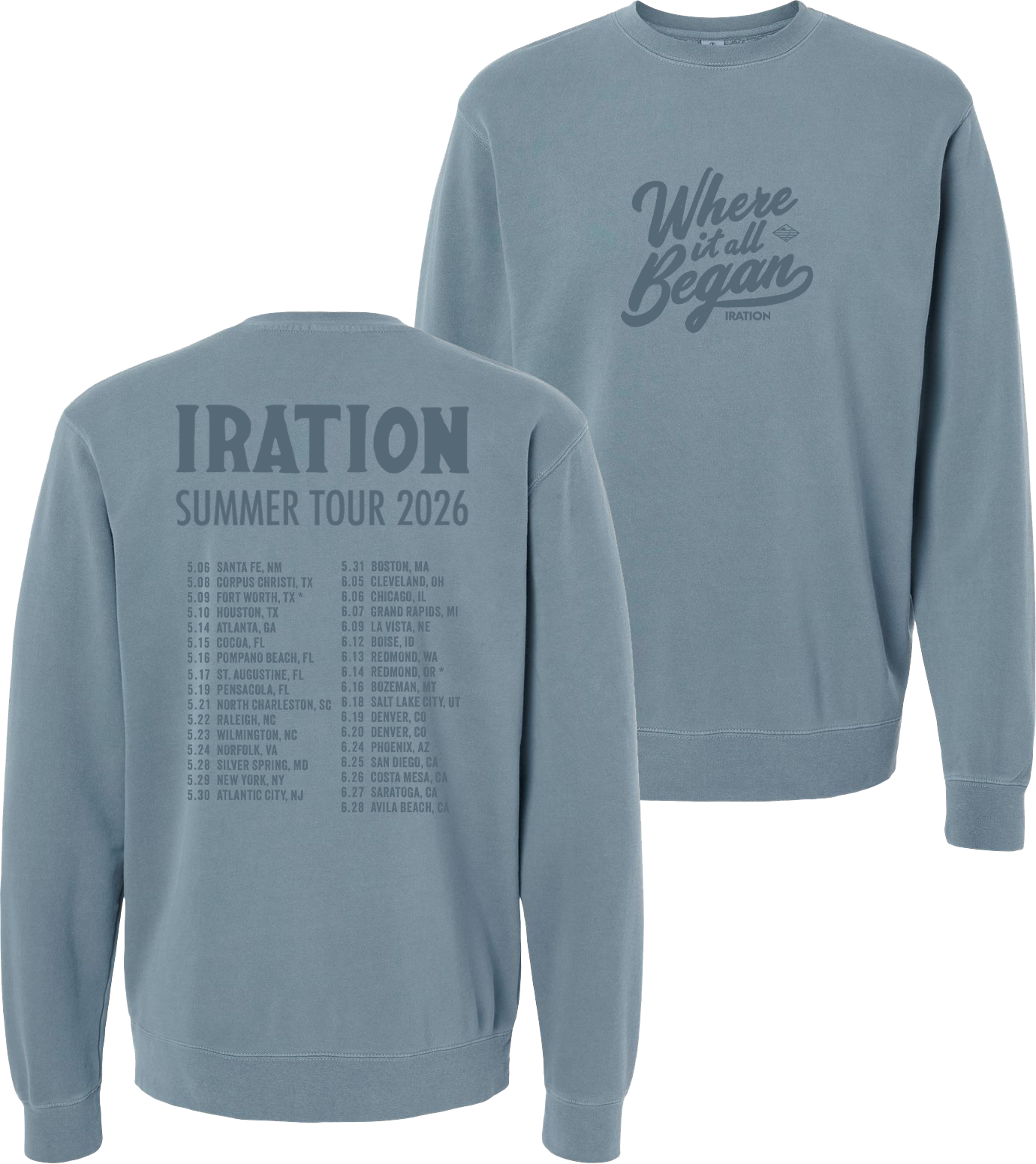 Where It All Began Tour Crewneck (Blue)