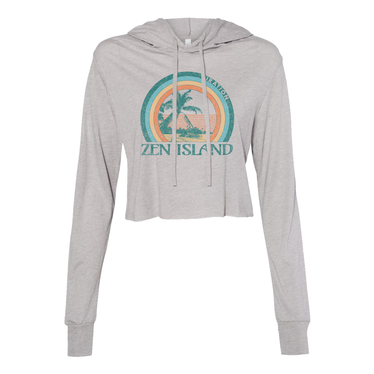 Women's Zen Island Crop Hoodie (Heather Gray)
